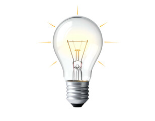 Glowing Light Bulb with Bright Idea.