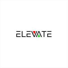 Obraz premium Elevate logo design with stylized lettering and vibrant colors.