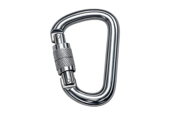 Carabiner with a screw lock mechanism, providing security for climbing, rappelling, and other outdoor adventure sports