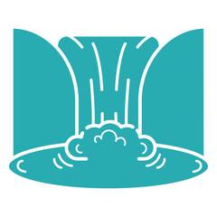 Waterfall landscape icon