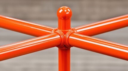 Bright Orange Abstract Connection: Modern Geometric Structure