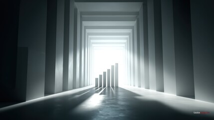 Abstract Business Growth: Chart in Modern Success Tunnel