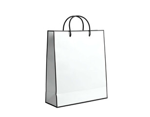 Simple White Paper Shopping Bag Illustration.