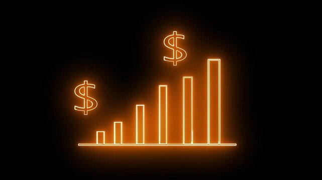 graph chart and dollar icon mark