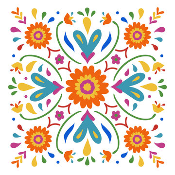 D&iacute;a de los muertos floral colorful decorative pattern
