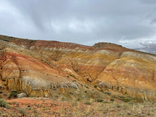 Colored mountains or Mars in Altai, Russia