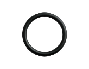 Black Rubber Ring on White Background.