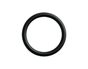 Black Rubber Ring on White Background.
