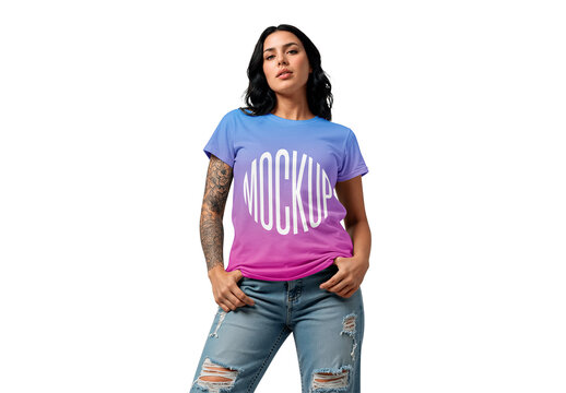 Woman In T Shirt Mockup