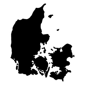 A silhouette of the map of Denmark