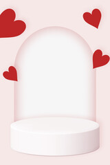 Display Pedestal for Showcasing Products for Valentine's Day in a Simple and Clear Setting