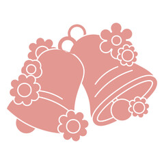 Pink bell design with flowers