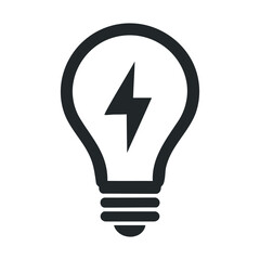 Concept of electricity for business and energy with lightbulb and lightning symbol graphic design vector simple element © Md