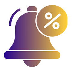Alert Bell Icon from Cyber Monday Icon Collection (Solid Gradient Style)