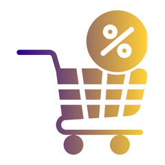 Retail Cart Icon from Cyber Monday Icon Collection (Solid Gradient Style)