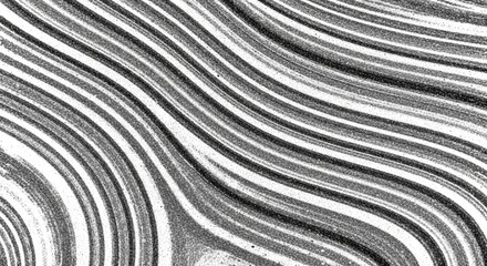 Intricate black and white lines undulate across the frame, forming an abstract marbled texture that captures the essence of fluid art and natural movement