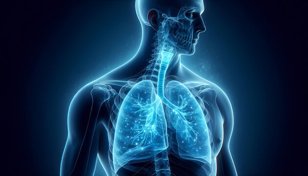 3D illustration of the anatomy of the lungs