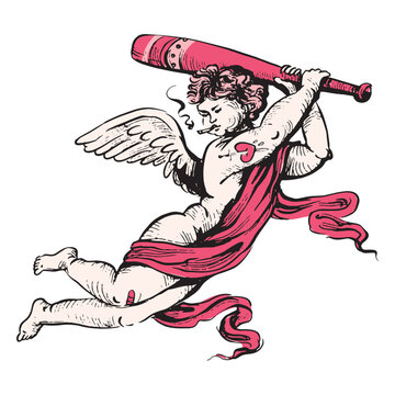 Anti cupid hand drawn