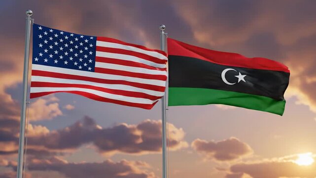 dynamic patriotic flags waving at sunset showcasing freedom and unity of nations in the sky visual