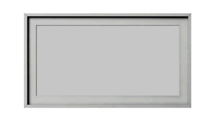 a simple gray rectangular frame with a white inner border on transparent background