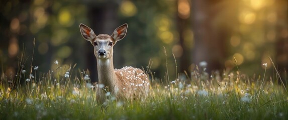 Forest background featuring deer