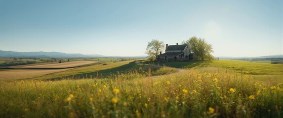 Fototapeta premium Picturesque landscape of rural countryside area