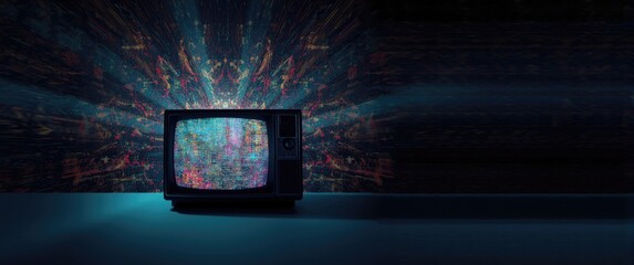 Old Video Template Featuring Glitch Camera Effect and VHS Background