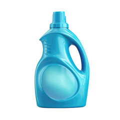 Blue laundry detergent bottle isolated on transparent background