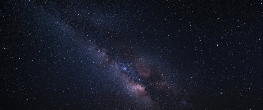 Astronomy view of the Milky Way and stars in the night sky background
