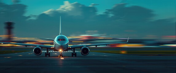 illustrations of aircraft on the runway alongside an airport building for travel and tourism