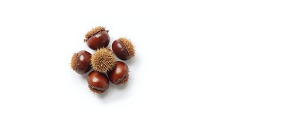 White background with Sweet chestnut
