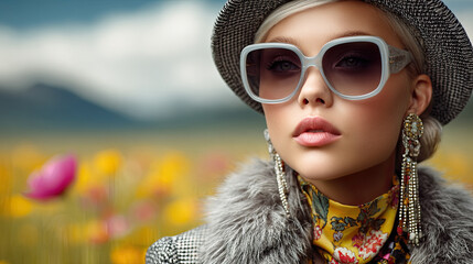 Surreales portrait mit stilisierter Person und starkem Fokus auf Emotionen. Klare Farben, reduzierte Formen und bewusst k&uuml;nstliche &Auml;sthetik