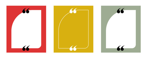 Bold Quote Frame Templates &ndash; Colorful Square Social Media Post Design Set