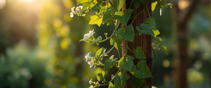 Optimal climber for pergolas, trellises, or hanging baskets in warm climates: Jumka Bail requiring well-drained soil and moderate sunlight and watering