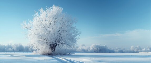 A beautiful winter scene with branches covered in frost