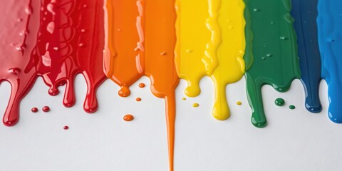 Dripping paint in vibrant colors creates a dynamic, artistic display that captures creativity and fluidity.