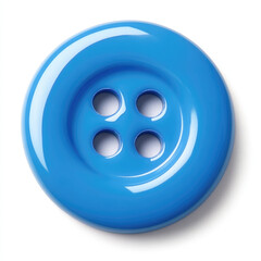 Bright blue button isolated on transparent background