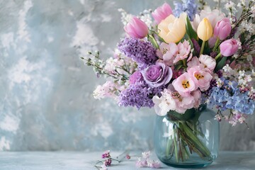 Spring home decor flowers and greenery harmony