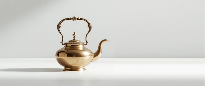 Retro-style Arabian teapot isolated on white backdrop