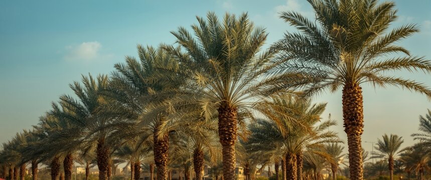 Photograph of dates palm trees located in Basra city