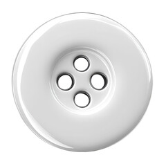 White four-hole button isolated on transparent background