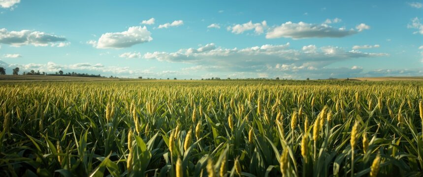 Tigernut plantations near Valencia on a warm summer day