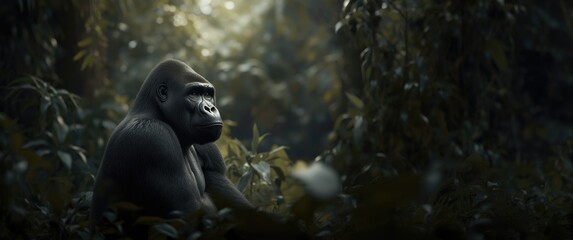 Gorilla in contemplation pondering life and existence