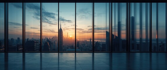 Fototapeta premium Business interior with blue abstract elements