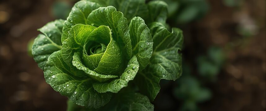 Detailed shot of green Batavia lettuce leaves highlighting freshness and vividness