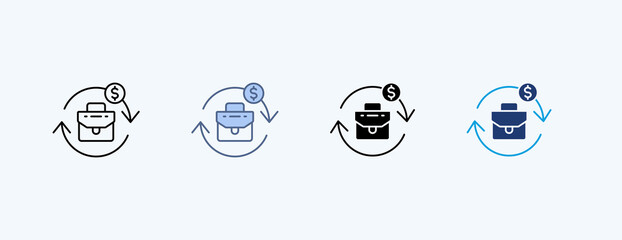 Business Restoration Multiple Icon Illustration Vector
