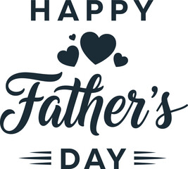 A heartwarming father s day graphic featuring elegant calligraphy delightful hearts and a simple celebratory design for honoring dads high quality