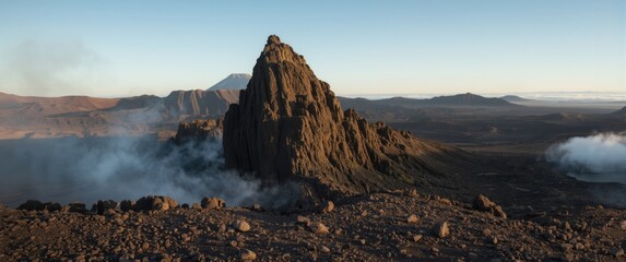 California's Shonchin Rock: An important volcanic geological site with lava originating from Cascade Crater, accompanied by fumaroles throughout