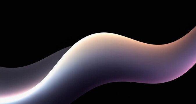 Gradient purple and orange wave shape on black background abstract
