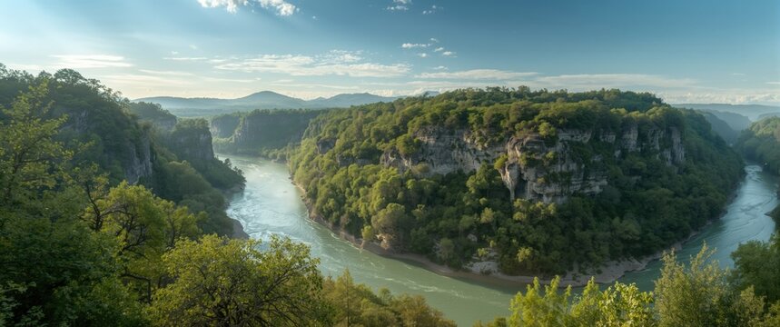 Beautiful View of Iskar Panega Geopark Along the Gold Panega River, Bulgaria